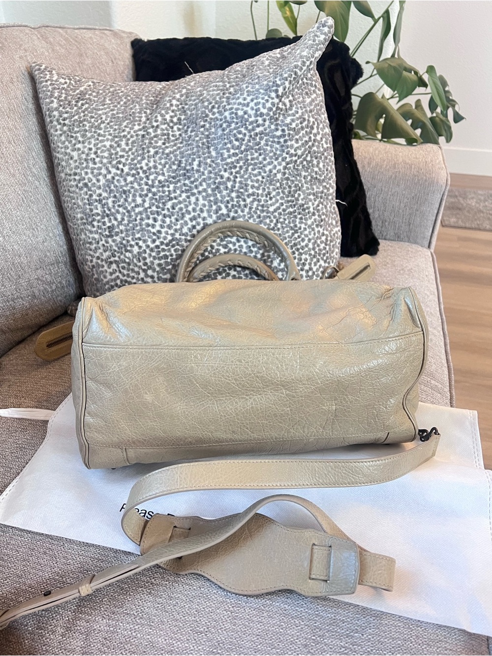 Balenciaga Vintage Le City Velo Beige Latte Leather Satchel Shoulder Bag - Picture 5 of 12